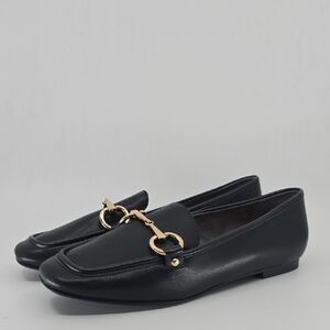 Kelly & Katie Black Loafers with Gold Accent